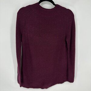 3/$25 J. Jill Pullover Sweater XS KnitLong Sleeve Ribbed Wool Blend Burgundy